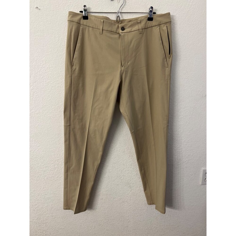Lululemon commission relaxed warpstreme tan pants mens size 36